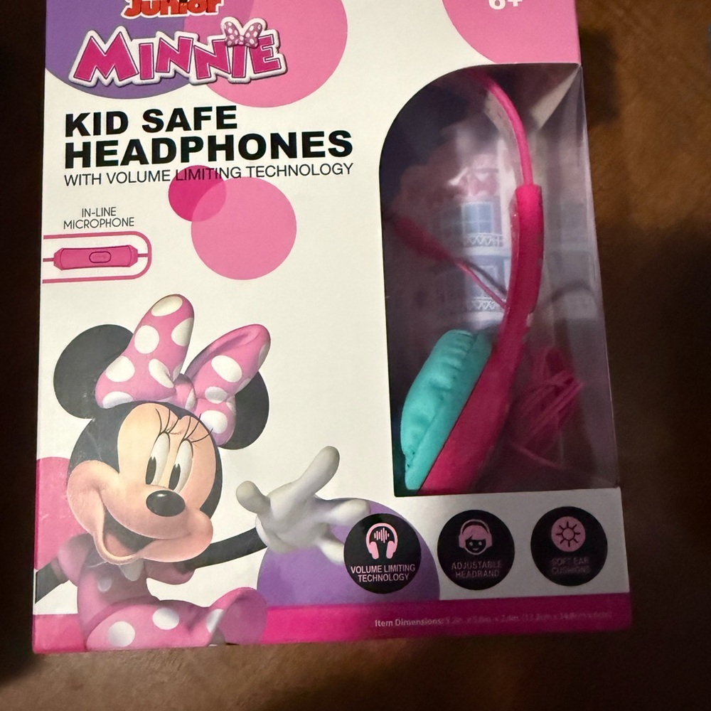 Disney Minnie Mouse Kid Safe Headphones - Pink and Blue